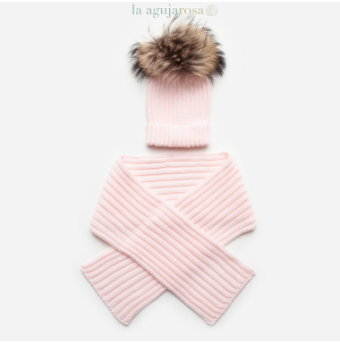 BUFANDA CANALÉ CON GORRO POMPÓN DE JULIANA 2