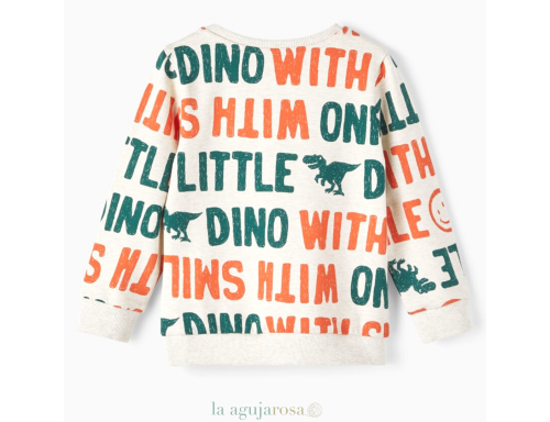 SUDADERA DE ENTRETIEMPO DE NIÑO EN ALGODÓN ORGÁNICO LETRAS DE BESTSELLER