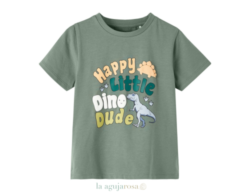 CAMISETA DE NIÑO DE ALGODÓN ORGÁNICO VERDE DE BESTSELLER