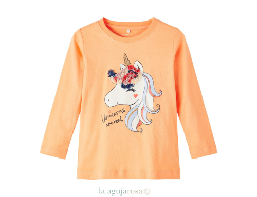 CAMISETA NIÑA DE ALGODÓN UNICORNIO LETRAS DE BESTSELLER
