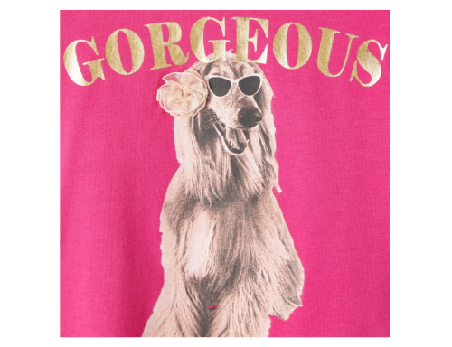 CAMISETA NIÑA DE MANGA CORTA EN ALGODÓN ORGÁNICO PERRO ARCOIRIS DE BESTSELLER