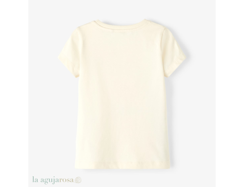 CAMISETA NIÑA DE MANGA CORTA EN ALGODÓN ORGÁNICO OSITO LETRAS DE BESTSELLER