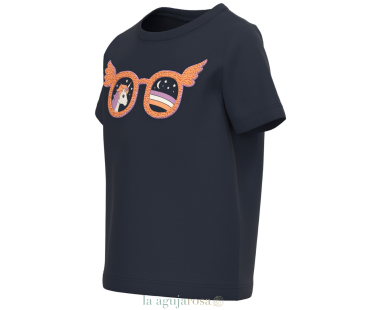 CAMISETA MANGA CORTA DE NIÑA GAFAS DE ALGODÓN ORGÁNICO DE... 2