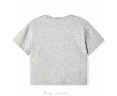 CAMISETA NIÑA CORTA DE ALGODÓN ORGÁNICO GRIS DE BESTSELLER 2