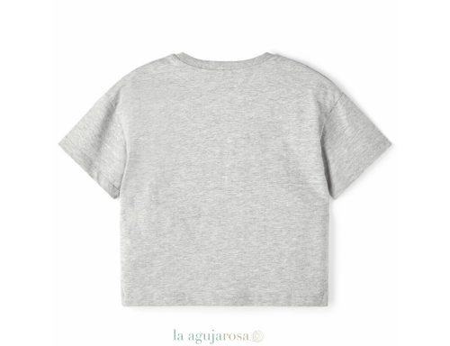 CAMISETA NIÑA CORTA DE ALGODÓN ORGÁNICO GRIS DE BESTSELLER