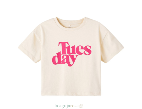 CAMISETA NIÑA CORTA DE ALGODÓN ORGÁNICO BLANCA DE BESTSELLER