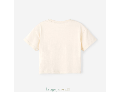 CAMISETA NIÑA CORTA DE ALGODÓN ORGÁNICO BLANCA DE BESTSELLER