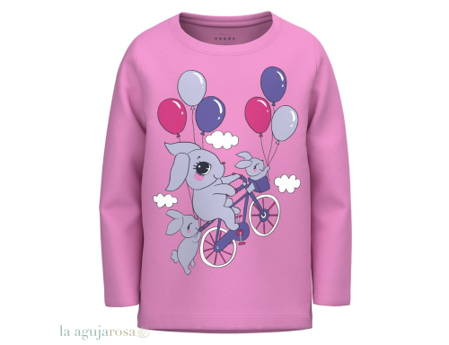 CAMISETA DE NIÑA DE ALGODÓN PERRITO GLOBOS DE BESTSELLER