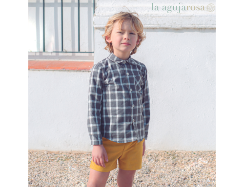 CAMISA DE NIÑO DE CUADROS GRISES DE EVE CHILDREN