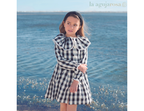 VESTIDO DE CUADROS NEGROS DE EVE CHILDREN