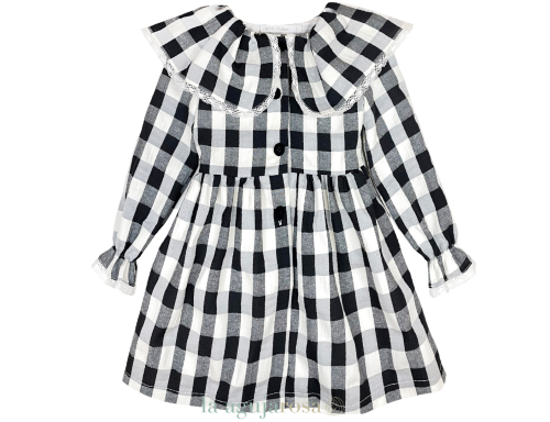 VESTIDO DE CUADROS NEGROS DE EVE CHILDREN