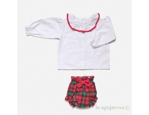 CONJUNTO CAMISA NIÑA BRAGA CUADROS DE LA COLECCIÓN SUEÑOS DE NAVIDAD DE JULIANA