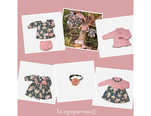 DIADEMA DE FLORES POMPOM DE LA COLECCIÓN AROMA A FLORES ROSAS DE JULIANA