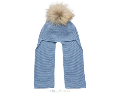 BUFANDA GORRO UNIDO CON POMPÓN DE LA COLECCIÓN VIAJE AL...