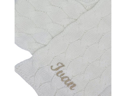 BUFANDA CON GORRO TODO TRENZAS GORRO POMPÓN DE JULIANA