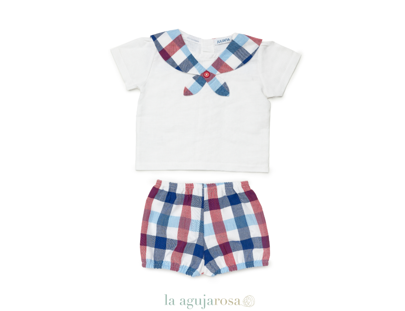 CONJUNTO CAMISA NIÑOCUADROS BABERO DE LA COLECCIÓN ADVOCAT