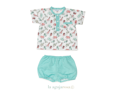 CONJUNTO CAMISA NIÑO ELEFANTES DE LA COLECCIÓN TABARCA DE JULIANA