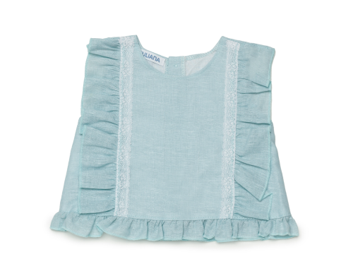 CONJUNTO RANITA TELA LINO PUNTILLAS DE LA COLECCIÓN ALTEA DE JULIANA