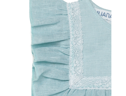 CONJUNTO RANITA TELA LINO PUNTILLAS DE LA COLECCIÓN ALTEA DE JULIANA