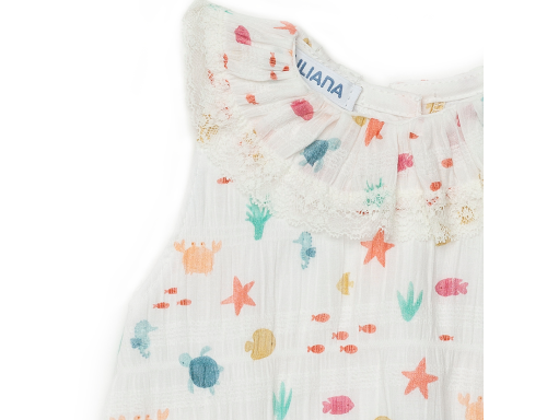 PELELE ENTERIZO DE TELA DE ESTRELLITAS DE LA COLECCIÓN FUSTERA DE JULIANA