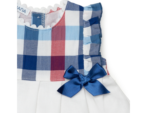 VESTIDO CORTADO CINTURA PECHERÍN CUADROS DE LA COLECCIÓN ADVOCAT DE JULIANA