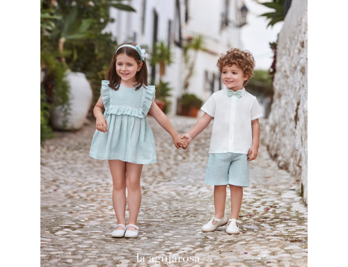 VESTIDO CORTADO CINTURA CUADRO PUNTILLA DE LA COLECCIÓN ALTEA DE JULIANA