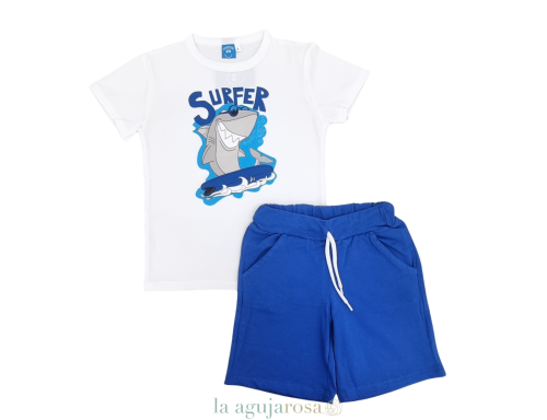 CONJUNTO NIÑO TIBURÓN SURFERO DE PETIT CIE