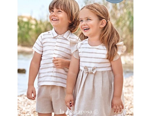 VESTIDO CORTADO CINTURA PECHERÍN RAYADO DE JULIANA