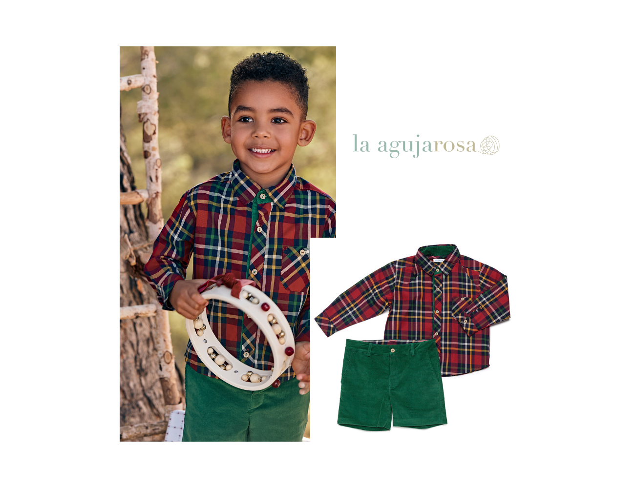 CONJUNTO NIÑO PANTALÓN CAMISA CUADROS DE LA COLECCIÓN SECRETO DE JULIANA