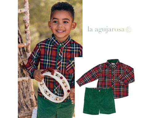 CONJUNTO NIÑO PANTALÓN CAMISA CUADROS DE LA COLECCIÓN SECRETO DE JULIANA