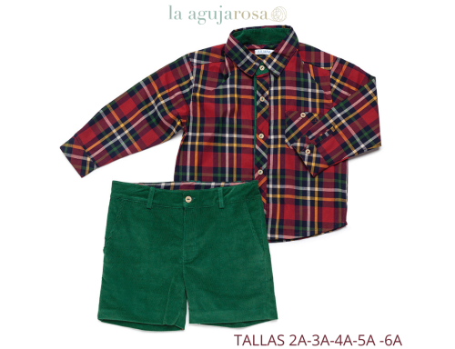 CONJUNTO NIÑO PANTALÓN CAMISA CUADROS DE LA COLECCIÓN SECRETO DE JULIANA