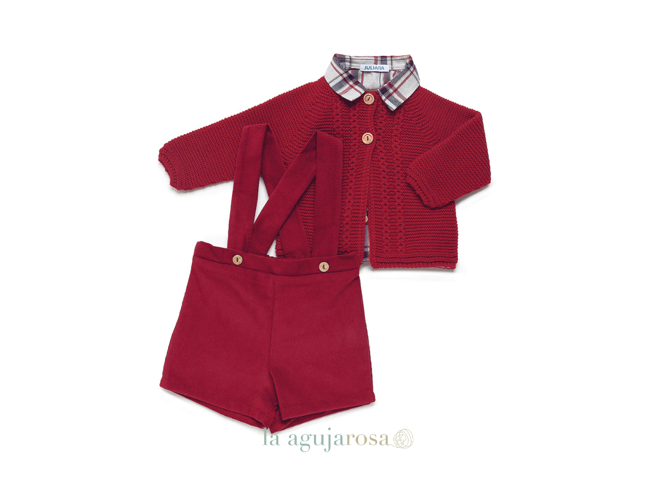 CONJUNTO CHAQUETA NIÑO PANTALÓN TIRANTES DE LA COLECCIÓN BOSQUE DE JULIANA