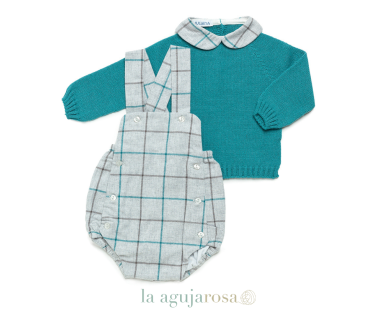 PETO TELA DE CUADROS CON JERSEY DE LA COLECCIÓN ENSUEÑO... 2