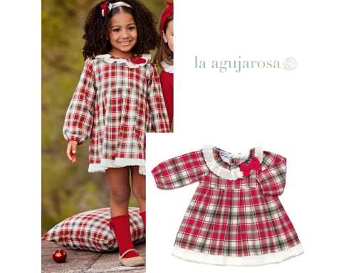 VESTIDO ENTERIZO CUADROS VOL. PUNTILLA DE LA COLECCIÓN BURBUJA DE JULIANA