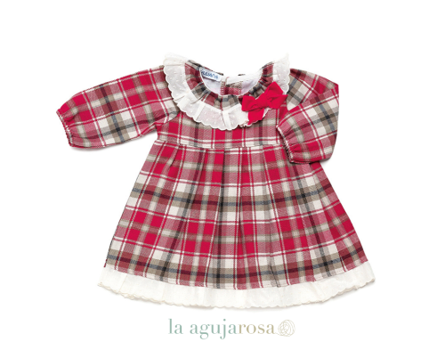VESTIDO ENTERIZO CUADROS VOL. PUNTILLA DE LA COLECCIÓN BURBUJA DE JULIANA