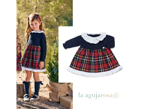 VESTIDO CUERPO PUNTO CUADROS DE LA COLECCIÓN SECRETO DE JULIANA