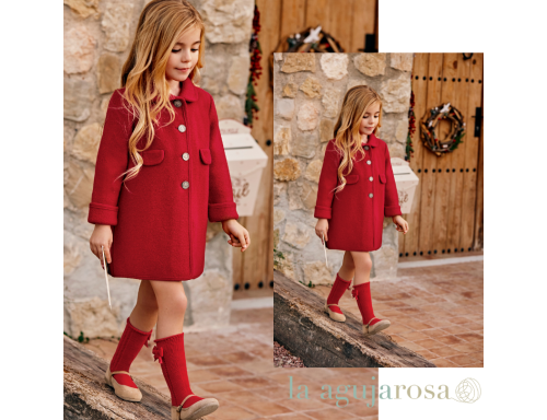 ABRIGO DE ALGODÓN COCIDO EN COLOR ROJO DE JULIANA