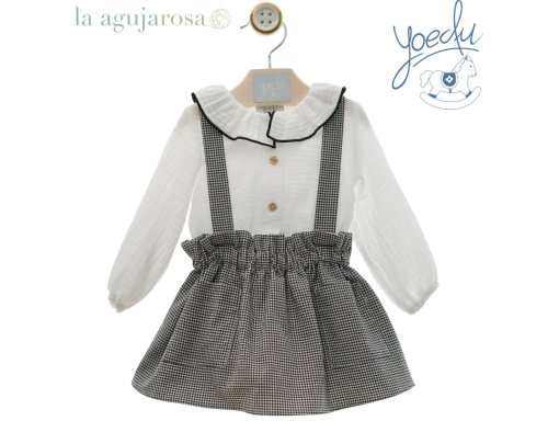 CONJUNTO FALDA DE BEBÉ CON TIRANTE DE LA FAMILIA CARBONCILLO DE YOEDU