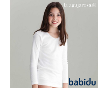 CAMISETA INTERIOR NIÑA FELPA MANGA LARGA BABIDU