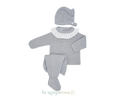 CONJUNTO POLAINA CUELLO VIELLA GRIS PERLA DE JULIANA