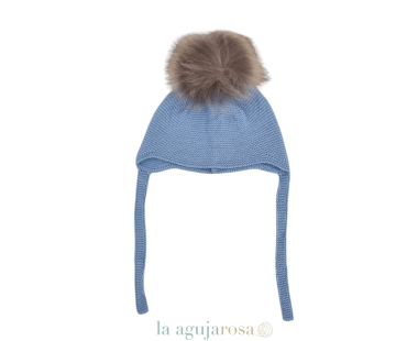 GORRO CON POMPÓN DE PELO NATURAL DE JULIANA