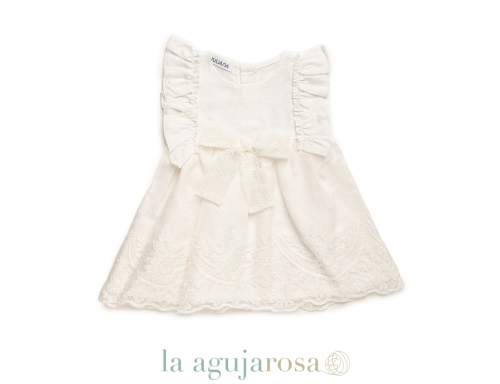 VESTIDO CORTADO A LA CINTURA DE ENCAJE DE LA COLECCIÓN GRECALE DE JULIANA