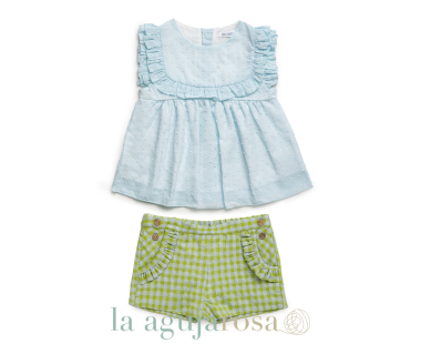 CONJUNTO CAMISA NIÑA CUADROS 2 BOLSILLOS DE LA COLECCIÓN... 2