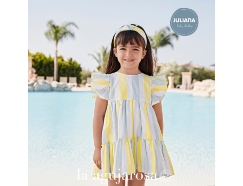 VESTIDO 2 VOLANTES RAYADO DE LA COLECCIÓN GARBÍ DE JULIANA
