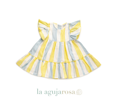 VESTIDO 2 VOLANTES RAYADO DE LA COLECCIÓN GARBÍ DE JULIANA 2