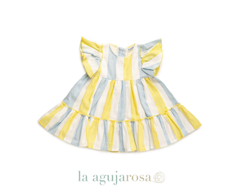 VESTIDO 2 VOLANTES RAYADO DE LA COLECCIÓN GARBÍ DE JULIANA