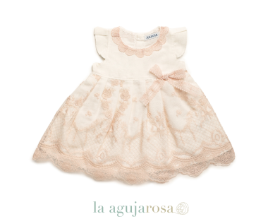 VESTIDO CORTADO CINTURA ENCAJE LAZO PUNTILLA DE JULIANA 2