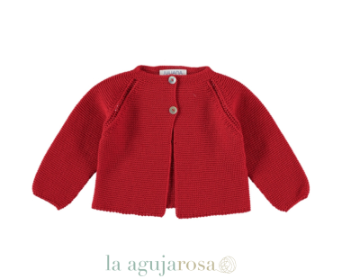 CHAQUETA LARGA CALADA HOMBROS ROJO DE JULIANA