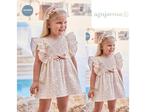 VESTIDO CORTADO CINTURA FLORECITAS DE LA COLECCIÓN SOLANO DE JULIANA