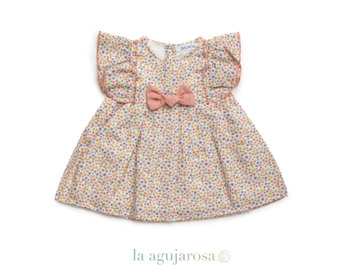 VESTIDO CORTADO CINTURA FLORECITAS DE LA COLECCIÓN SOLANO DE JULIANA